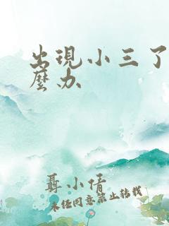 出现小三了该怎么办