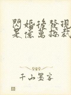 闪婚后发现老公是亿万总裁小说免费阅读