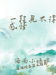 一段见不得光的感情