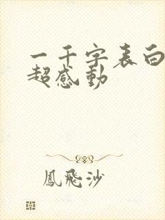 一千字表白情书超感动