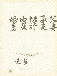 婚内继承父母遗产属于夫妻共同财产吗