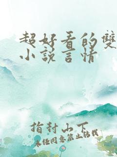 超好看的双男主小说言情