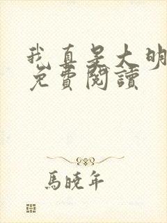 我真是大明星的免费阅读