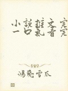 小说推文完结版一口气看完超级好看