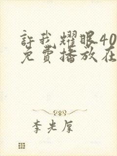 许我耀眼40集免费播放在线观看