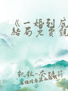 《一婚到底》大结局免费观看