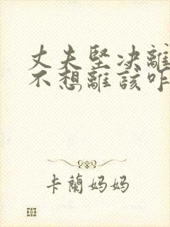 丈夫坚决离婚我不想离该咋样挽救