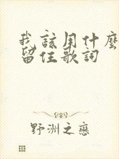 我该用什么把你留住歌词