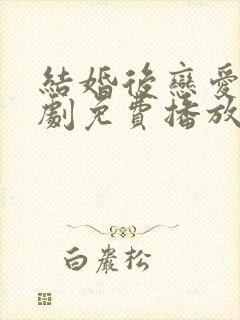 结婚后恋爱电视剧免费播放在线观看