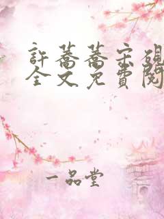 许荞荞宋砚小说全文免费阅读