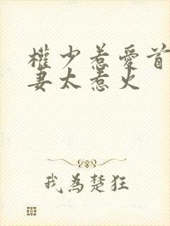 权少惹爱首席娇妻太惹火