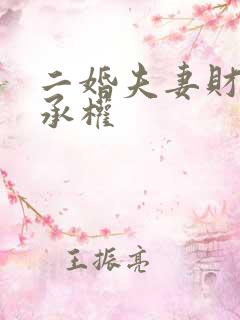 二婚夫妻财产继承权