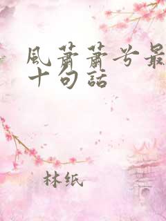 风萧萧兮最经典十句话