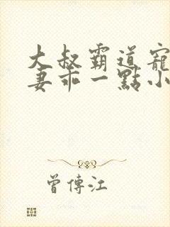 大叔霸道宠小甜妻乖一点小说