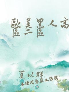 欧美黑人高清一区二区