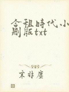 合租时代小说未删版txt