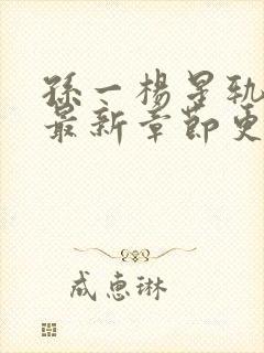 孙一杨星轨小说最新章节更新时间