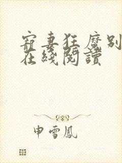 宠妻狂魔别太坏在线阅读