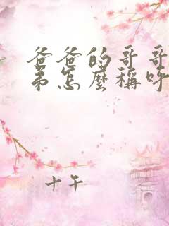 爸爸的哥哥和弟弟怎么称呼