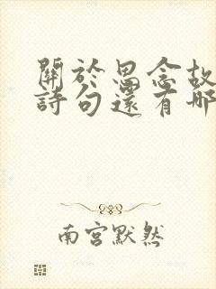 关于思念故事的诗句还有哪些