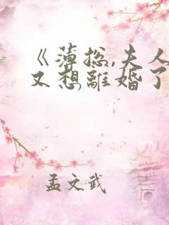 《薄总,夫人她又想离婚了》