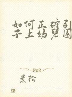 如何正确引导孩子上幼儿园