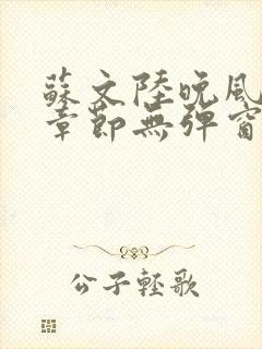 苏文陆晚风最新章节无弹窗笔趣阁