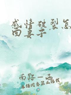 感情破裂怎么挽回妻子