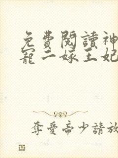 免费阅读神王毒宠二嫁王妃