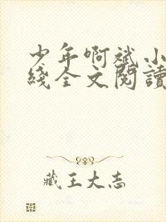 少年啊斌小说在线全文阅读