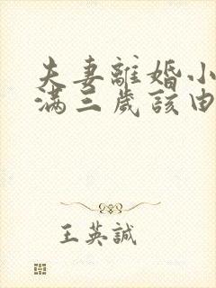 夫妻离婚小孩未满三岁该由谁来抚养