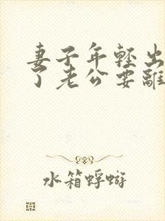 妻子年轻出轨老了老公要离婚