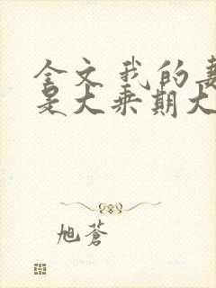 全文 我的妻子是大乘期大佬