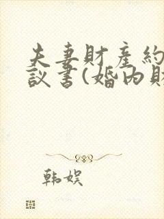 夫妻财产约定协议书(婚内财产约定)