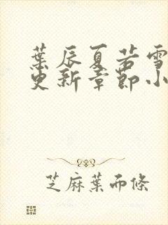 叶辰夏若雪最新更新章节小说