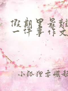 假期里最难忘的一件事作文500字