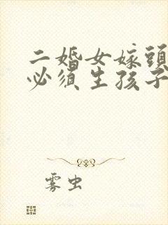 二婚女嫁头婚男必须生孩子吗