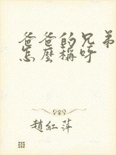 爸爸的兄弟媳妇怎么称呼