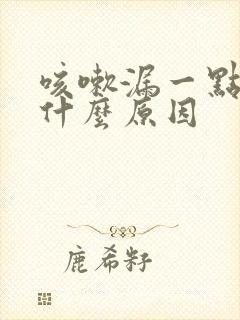 咳嗽漏一点尿是什么原因