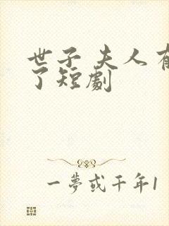 世子 夫人有喜了短剧