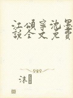 江颂宁沈墨白小说全文免费阅读