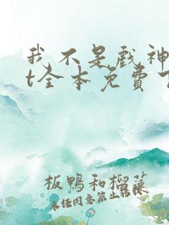 我不是戏神txt全本免费下载