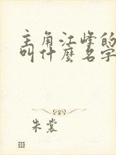 主角江峰的小说叫什么名字