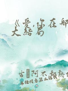 《爱,你在哪》大结局