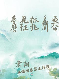 梦见抓乌鱼是什么征兆周公解梦