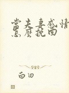 当夫妻感情破裂怎么挽回