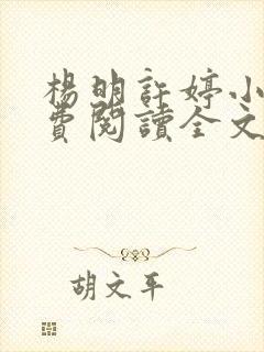 杨明许婷小说免费阅读全文最新章节