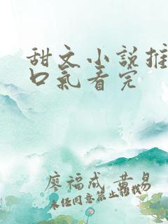 甜文小说推文一口气看完