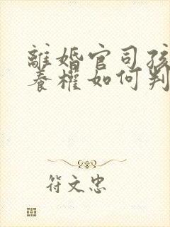 离婚官司孩子抚养权如何判定