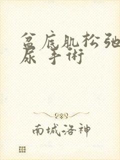 盆底肌松弛 漏尿 手术